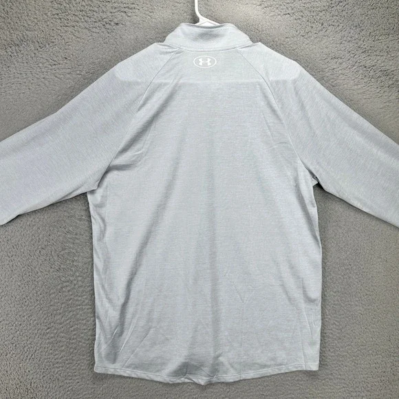 Under Armour Shirt Pullover Mens XL Gray Quarter Zip Loose Athletic Long Sleeve